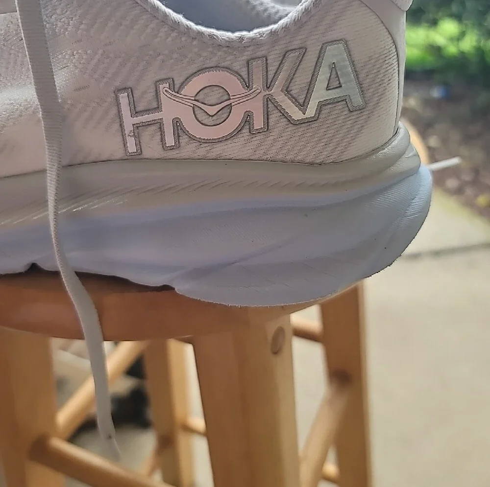 Hoka Clifton 9 White and Light Blue Women's Running Shoes 8.5 B